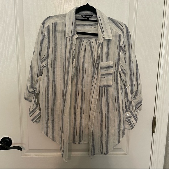 Elegant Striped Button Down Shirt - Picture 1 of 4